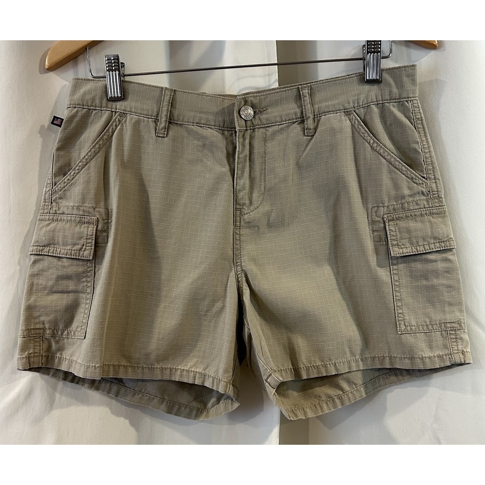 Vintage Y2K Polo Jeans Co Ralph Lauren Women Size 6 Beige Cargo Shorts Cotton